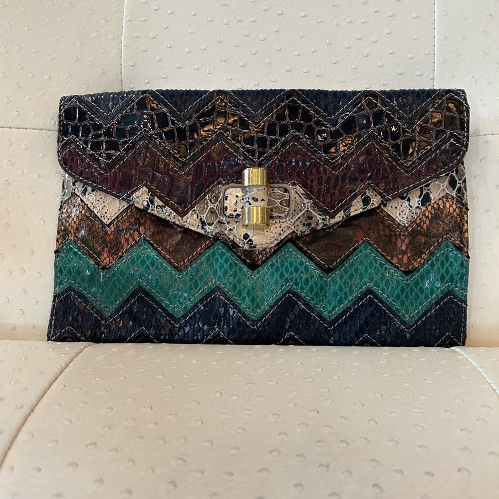 Multicolored Scaled Aldo Clutch